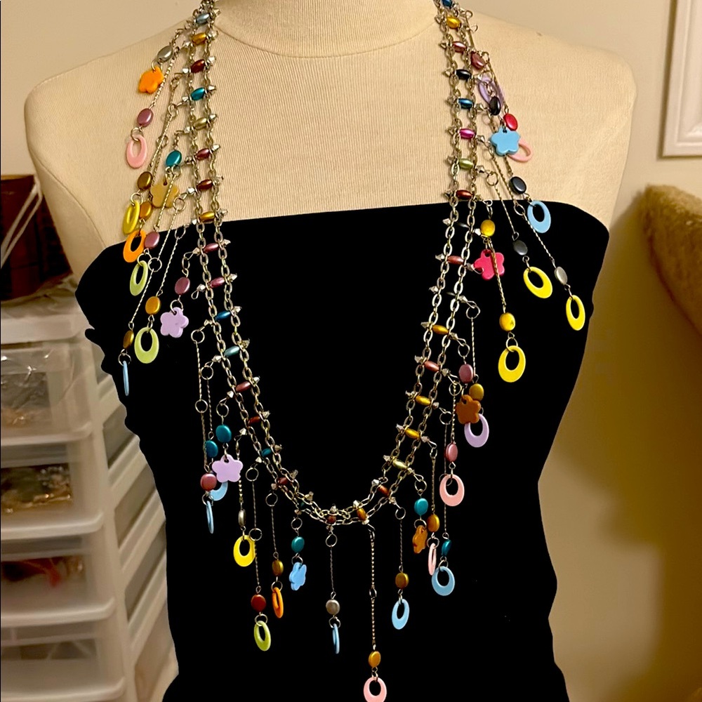 Vintage Maxi, necklace, statement, piece, silver tone